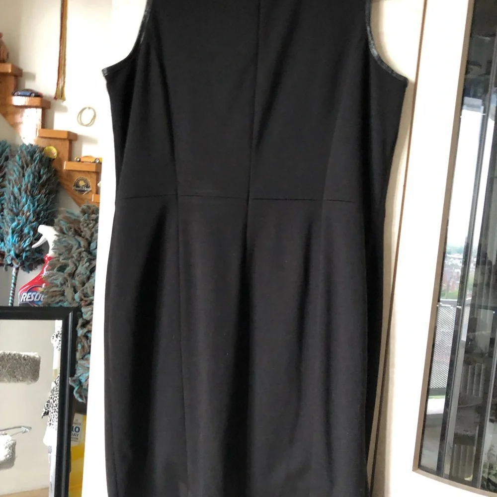 IMAN Black Faux-Leather Paneled Midi Dress - Picture 4 of 5